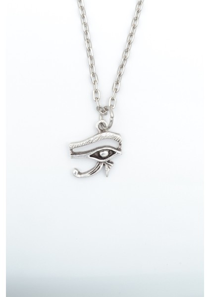 Minimal Horos'un - Ra'nın Gözü Gümüş Kaplama Düz Zincir Kolye