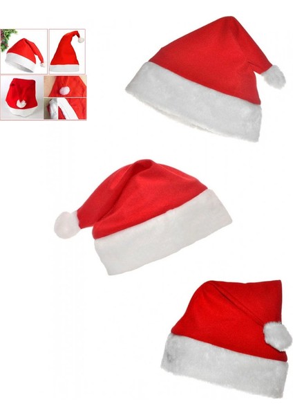 Noel Baba Şapkası 3 Adet Set