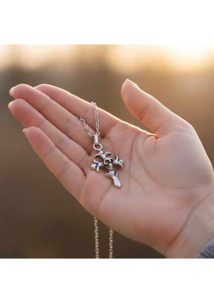 Kuru Kafa Haç Gümüş Kaplama Kolye Ucu fırsatları