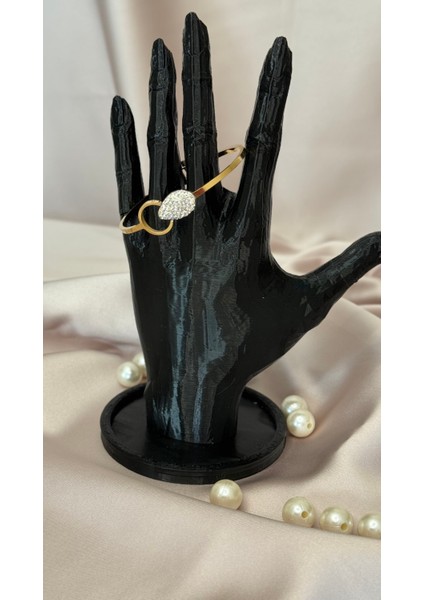 Damla Model Taşlı Kelepçe Bilezik Çelik modelleri