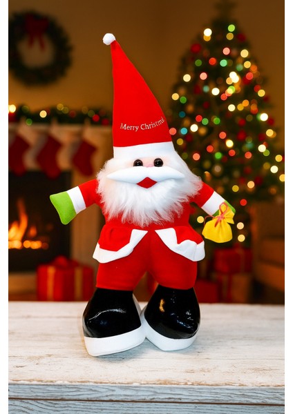 Çok Renkli 65 cm Peluş Noel Baba, Yılbaşı Dekoru, Büyük Boy Figür modelleri
