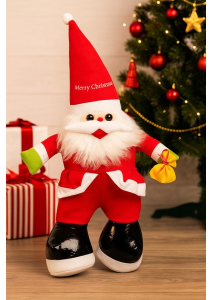 Çok Renkli 65 cm Peluş Noel Baba, Yılbaşı Dekoru, Büyük Boy Figür fırsatları