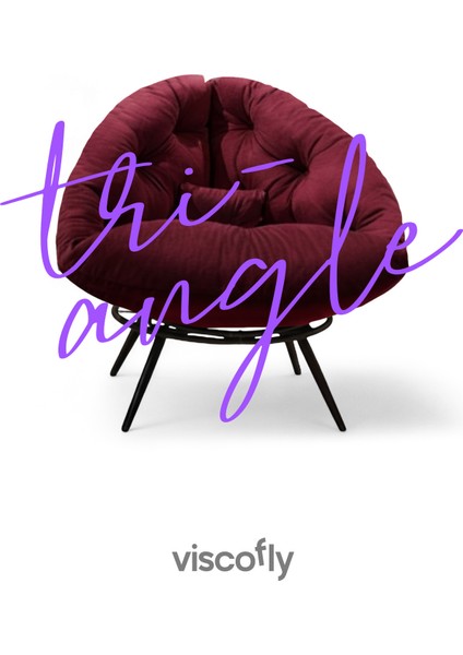 Triangle Tekli Koltuk Berjer – Metal Ayaklı, Silinebilir Kumaş, Modern Tasarım- Bordo fiyatları