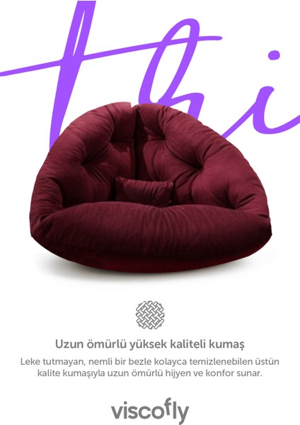 Triangle Tekli Koltuk Berjer – Metal Ayaklı, Silinebilir Kumaş, Modern Tasarım- Bordo fırsatları