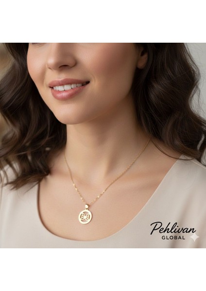 Kelebek Model Gold Renk Çelik Kolye