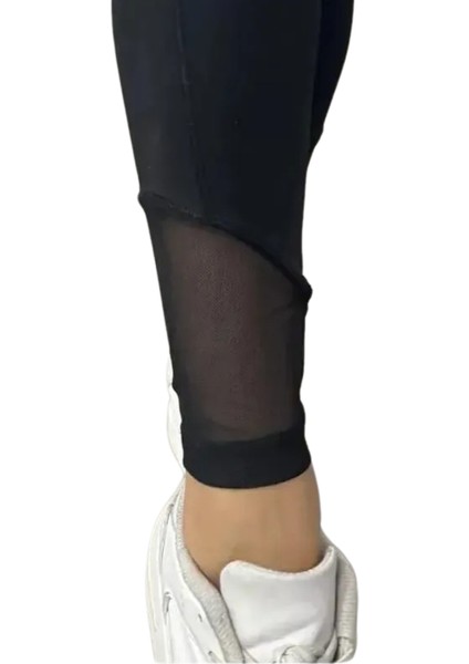 Bileği Tül Detaylı Scuba Tayt - Si̇yah fiyatları