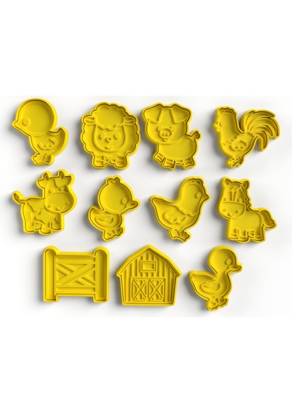 Çiftlik Temalı Kurabiye Kalıbı Seti – 11'li | Hayvan Çifliği