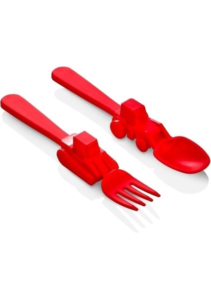 Figürlü Mama Çatal Kaşık Seti - Kırmızı fiyatları