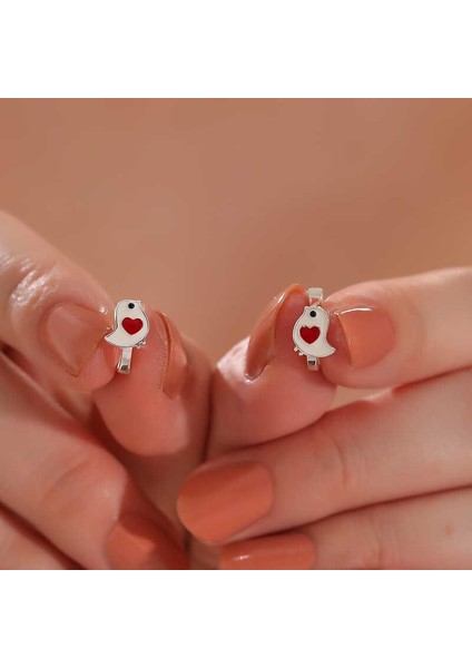 Hk Gümüş Çocuk Küpe Kalpli Kuş |gümüş Takı Hediyelik Ürünler fiyatları