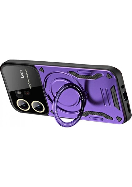 Vivo Y16 Kılıf Joy Lens Standlı Kapak - Mor fiyatları