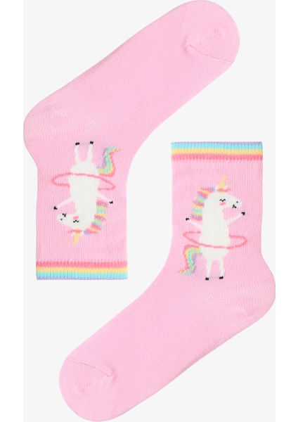Çok Renkli Kız Çocuk Playful Unicorn 3lü Soket Çorap fiyatları