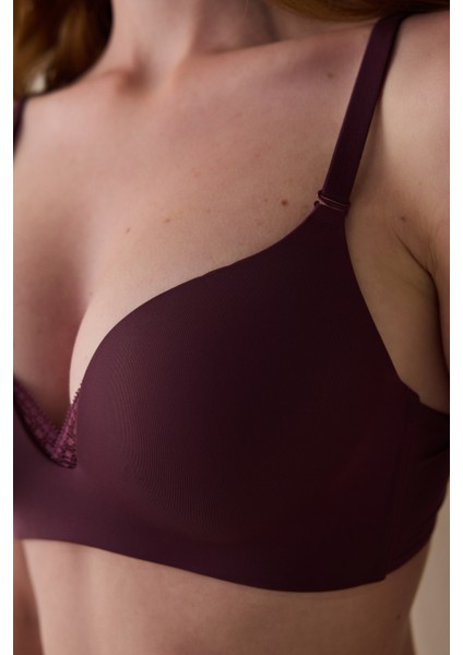Bordo Eliza Balensiz Push Up Sütyen indirimleri