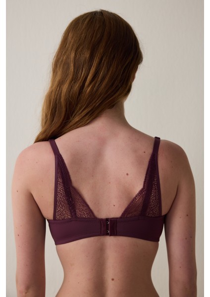 Bordo Eliza Balensiz Push Up Sütyen