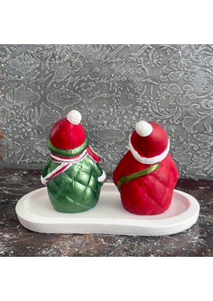 Kırmızı Noel Baba ve Kardan Adam Sunum Tabağı 3'lü Set fiyatları