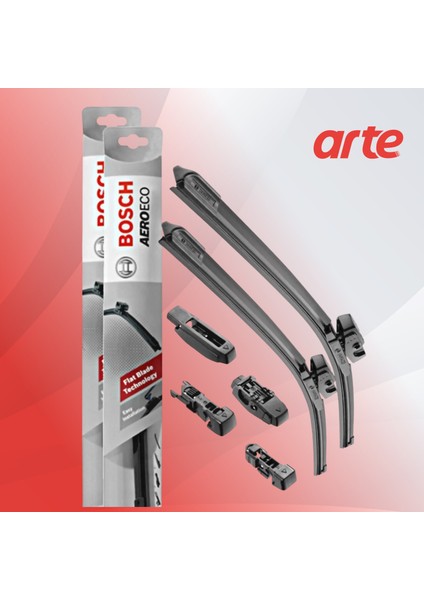 Skoda Elroq 2024-2026 Uyumlu | Bosch Aeroeco / Flatwiper Serisi Ön ve Arka Silecek Takımı| 3'lü Set | fiyatları