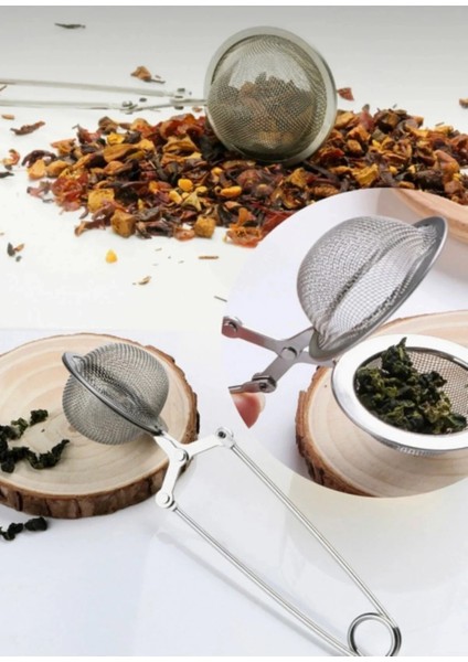 Pratik Paslanmaz Çelik Un Kakao Pudra Şekeri Eleği -Maşalı Bitki Çayı Demleme Süzgeci fırsatları