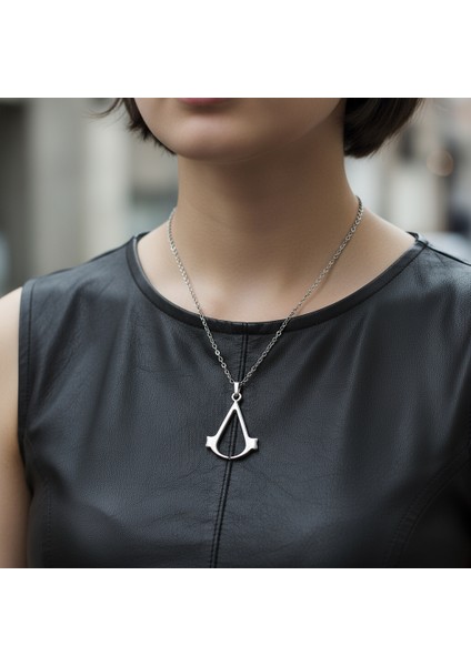 Animus - Assassin's Creed Gümüş Kaplama Düz Zincir Kolye