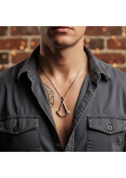 Animus - Assassin's Creed Gümüş Kaplama Düz Zincir Kolye fiyatları