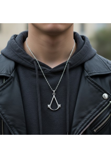 Animus - Assassin's Creed Gümüş Kaplama Düz Zincir Kolye modelleri