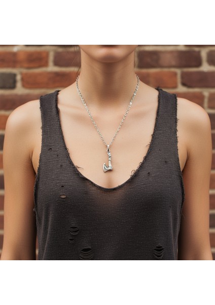 Güç Sembolü - Viking Balta Gümüş Kaplama Düz Zincir Kolye fiyatları