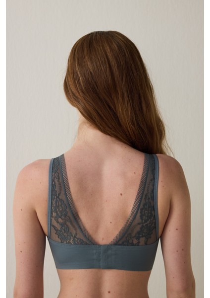 Koyu Gri Invisible Up Dikişsiz Balensiz Push Up Sütyen indirimleri