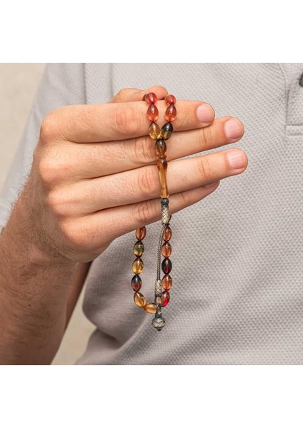 Hk Sıkma Kehribar Tesbih Top Gümüş Kazaz Püsküllü |gümüş Takı Hediyelik Ürünler modelleri