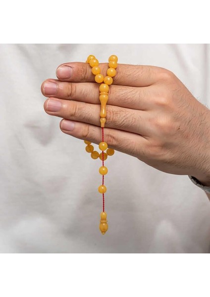 Hk Sıkma Kehribar Tesbih Yuvarlak |gümüş Takı Hediyelik Ürünler