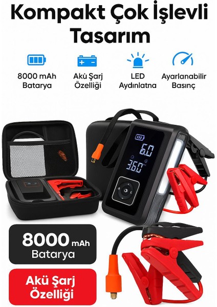 Akü Takviye Cihazı Taşınabilir Araç Motosiklet,top Vs Şişirme Pompası Hava Kompresörü modelleri