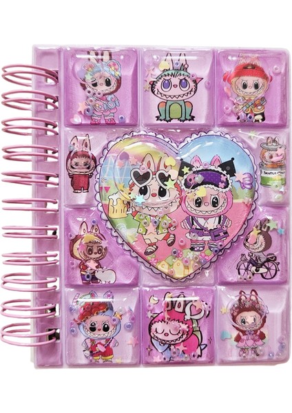 Labubu Sulu Simli 3D Kapaklı Stickerlı Not Defteri modelleri