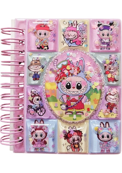 Labubu Sulu Simli 3D Kapaklı Stickerlı Not Defteri indirimleri