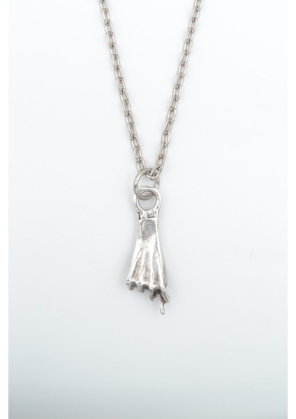 Nah El Hareketi Gümüş Kaplama Düz Zincir Kolye