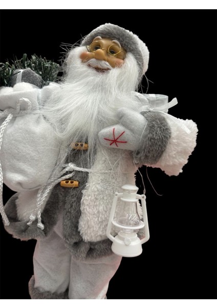 Beyaz Noel Baba Süsü Figür, 49 Cm, Şık ve Dekoratif Ithal Süs. modelleri