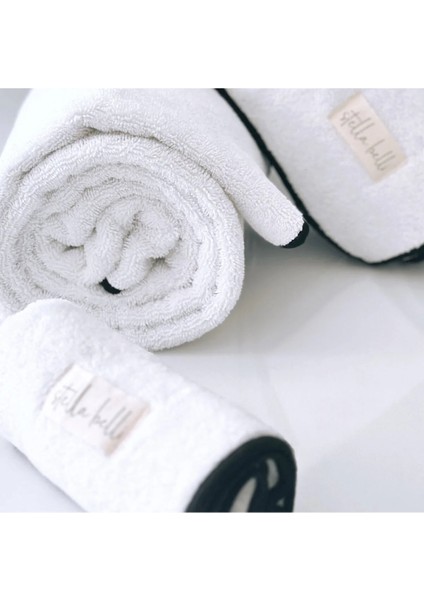 %100 Pamuk 90 x 150 cm Banyo Havlusu | Otel | Soura | Kenar Siyah Özel Işlemeli indirimleri