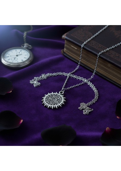 Manga - Black Butler Kuroshitsuji Gümüş Kaplama Düz Zincir Kolye modelleri