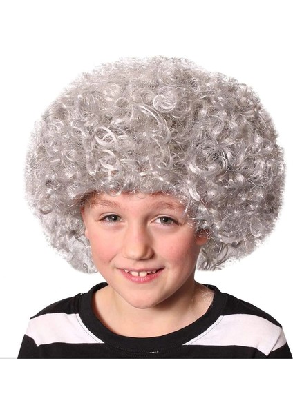 Gri Renk Kabarık Bonus Peruk Afro Takma Saç fiyatları