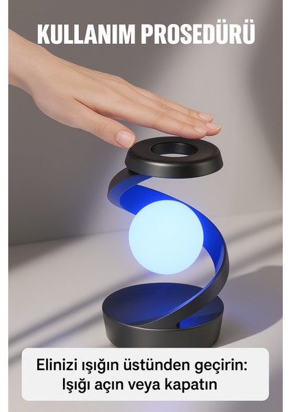 Kablosuz Şarjlı Dönen Gece Lambası Dokunmatik Kontrollü Masa Lambası 6 Renk Rgb Işık modelleri