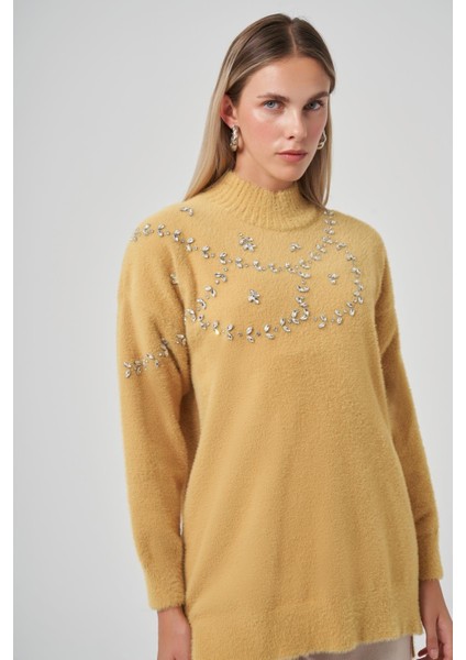 7002 Taş Işlemeli Angora Kazak Tunik fiyatları