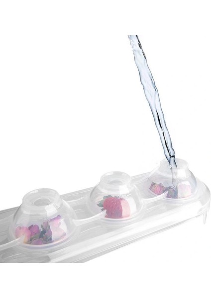 Silikon Tabanlı 4 Bölmeli Şeffaf Buz Kalıbı Yuvarlak Buzluk indirimleri