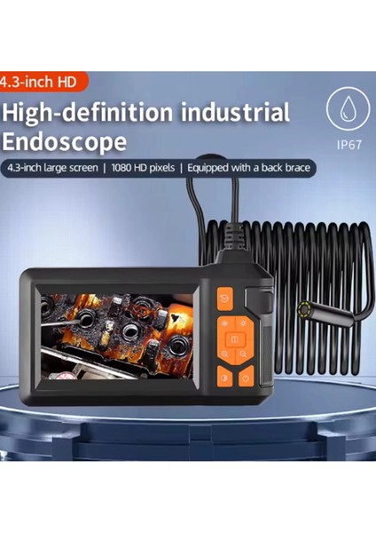 VTN-008 Ekranlı Çift Kameralı 10 mt Sert Kablo Yılan Endoskop 8 mm 4.3 Inc fiyatları