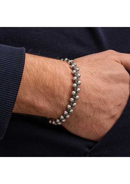 Hk Gümüş Erkek Bileklik Oksitli Toplu|gümüş Takı Hediyelik Ürünler fırsatları