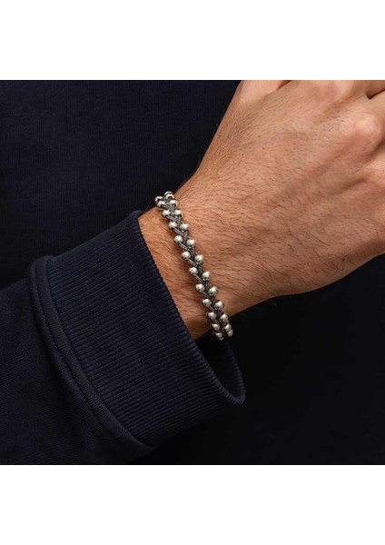 Hk Gümüş Erkek Bileklik Oksitli Toplu|gümüş Takı Hediyelik Ürünler indirimleri