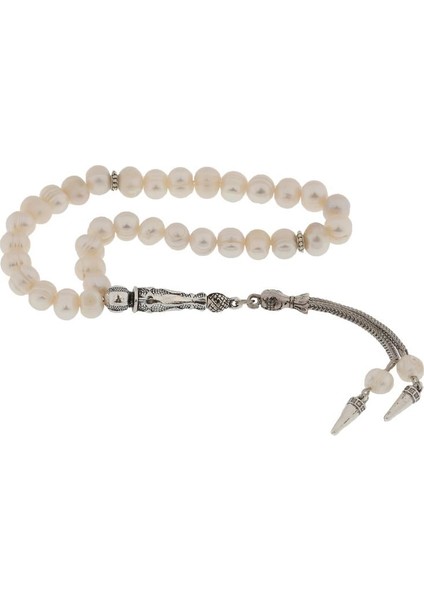 Hk ​doğaltaş Tesbih Metal Püsküllü Inci Taşı |gümüş Takı Hediyelik Ürünler