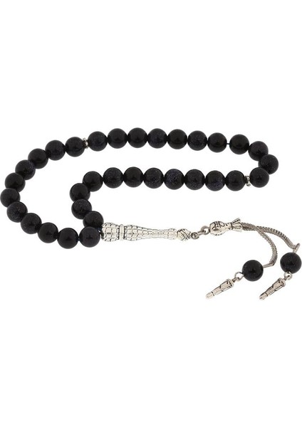 Hk ​doğaltaş Tesbih Metal Püsküllü Lacivert Yıldız Taşı |gümüş Takı Hediyelik Ürünler