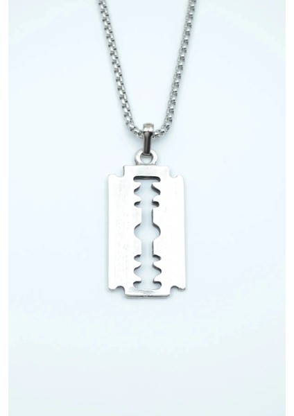 Jilet Çelik Kolye - Jilet Paslanmaz Gümüş Renk Çelik Kolye modelleri