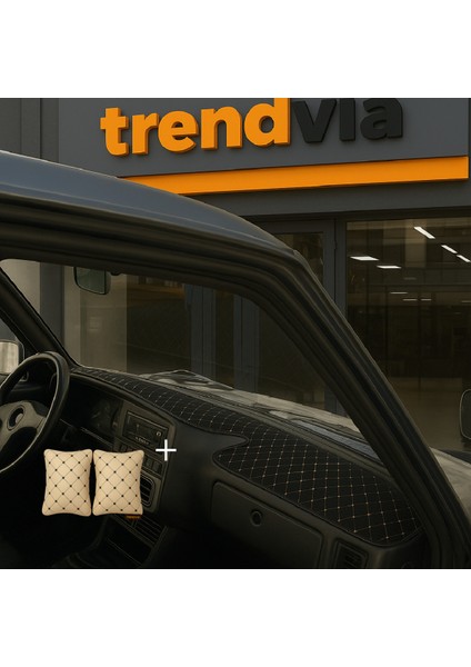 Tofaş Şahin Doğan Kartal Yüksek Ön Göğüs Siyah-Bej Torpido Kılıfı / Bej-Siyah Boyun Yastığı