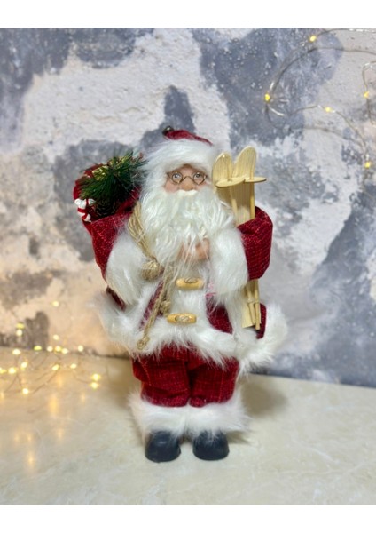Kırmızı Noel Baba Figür 30 Cm, Sevimli ve Şık Dekorasyon Süsü