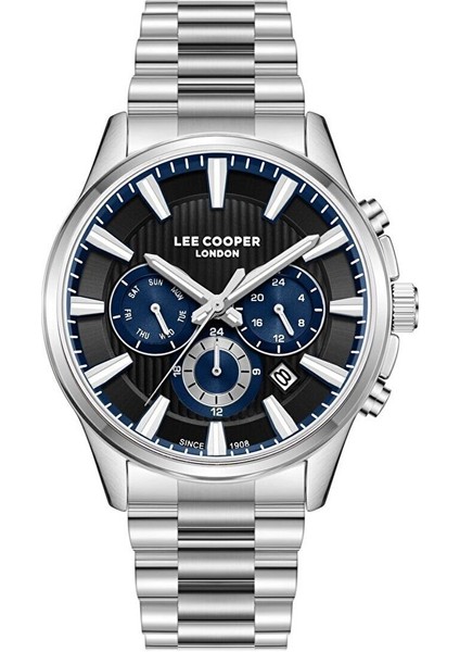 LC08216.390 Erkek Kol Saati – Lacivert Multifonksiyon, 43 mm Çelik Kasa & Çelik Kordon