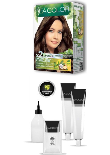 2x2 Tüp Krem Saç Boyası Seti Çikolata Kahve No:6.7 fiyatları