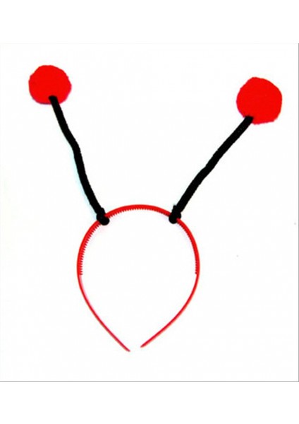 Kırmızı Ponponlu Gösteriler Için Plastik Uğur Böceği Tacı