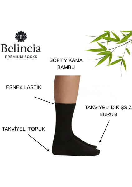 Bambu Erkek Soket Uzun Düz Siyah ve Antrasit Çorap Dikişsiz 6'lı Paket (3 Siyah - 3 Antrasit) fiyatları
